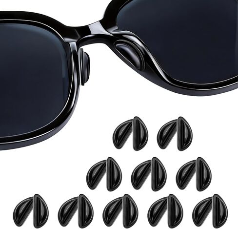 Eyeglass Nose Pads Compatible with Ray-Ban Meta & More,10 Pairs Anti-Slip Silicone Nose Pads for Glasses, 2.5mm Heighten Airbag Cushions, Comfortable Adhesive Glasses Nose Pad in Kuwait