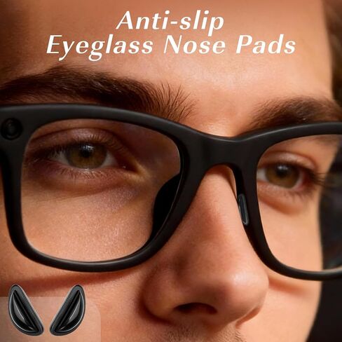Eyeglass Nose Pads Compatible with Ray-Ban Meta & More,10 Pairs Anti-Slip Silicone Nose Pads for Glasses, 2.5mm Heighten Airbag Cushions, Comfortable Adhesive Glasses Nose Pad in Kuwait