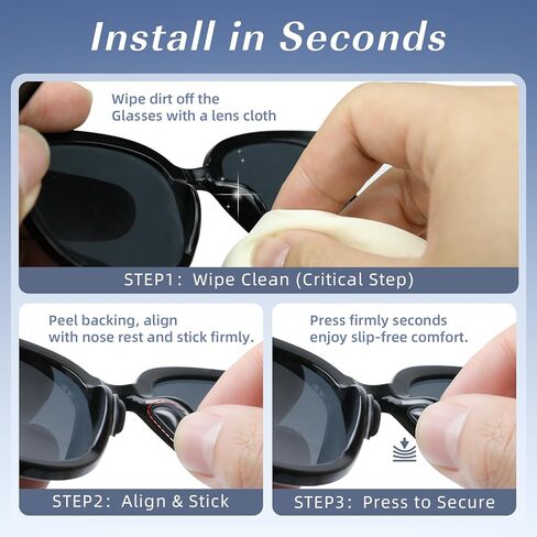 Eyeglass Nose Pads Compatible with Ray-Ban Meta & More,10 Pairs Anti-Slip Silicone Nose Pads for Glasses, 2.5mm Heighten Airbag Cushions, Comfortable Adhesive Glasses Nose Pad in Kuwait