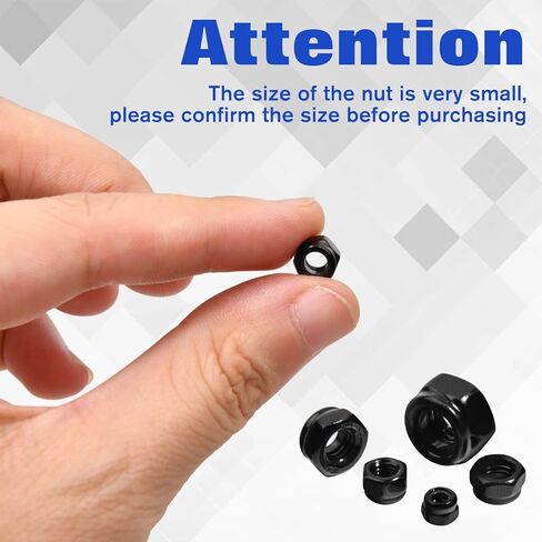 50Pcs M4 x 0.7mm Locknuts, Metric Self-Lock Nylon Inserted Hex Lock Nuts Black Zinc Plated 304 Stainless Steel Self Clinching Nut for Auto, Machine, Furniture, Tiny Nut with Storage Box in Saudi Arabia
