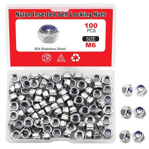 50Pcs M4 x 0.7mm Locknuts, Metric Self-Lock Nylon Inserted Hex Lock Nuts Black Zinc Plated 304 Stainless Steel Self Clinching Nut for Auto, Machine, Furniture, Tiny Nut with Storage Box in Saudi Arabia