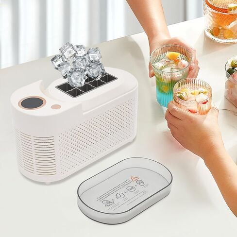 Fast Ice-Making Mini Countertop Ice Maker Portable Compact Design Low Noise Operation for Home Kitchen Office Car Travel RV Enthusiasts (White) in Saudi Arabia
