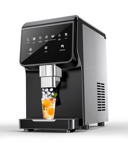 Countertop Nugget Ice Maker with Water Dispenser – 60 lbs/Day, 5 lbs Bin, Soft Chewable Ice Machine, Self-Cleaning Stainless Steel Ice Maker for Home, Kitchen, Bar, Office in Saudi Arabia