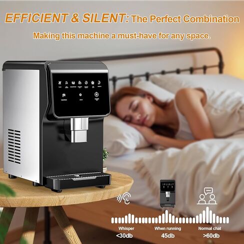 Countertop Nugget Ice Maker with Water Dispenser – 60 lbs/Day, 5 lbs Bin, Soft Chewable Ice Machine, Self-Cleaning Stainless Steel Ice Maker for Home, Kitchen, Bar, Office in Saudi Arabia