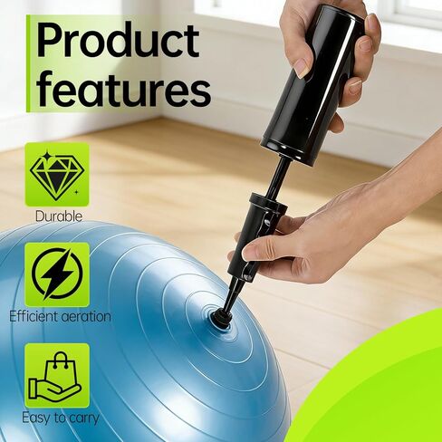 عبوتان من مضخة كرة التمرين المتوافقة مع مدرب التوازن Bosu، مضخة هواء يدوية محمولة لكرة التمرين - استبدال مضخة كرة اليد سريعة التضخم لكرات Bosu، وكرات اليوجا، ومعدات اللياقة البدنية in Kuwait