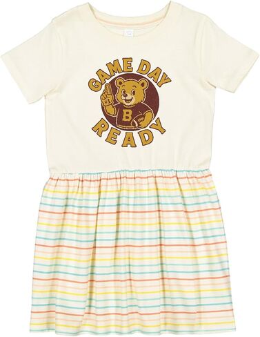 inktastic Game Day Ready Bear Football Fan Design Toddler Dress in Saudi Arabia