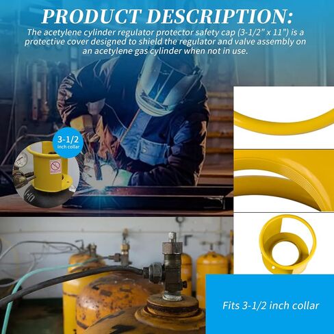 Acetylene Cylinder Regulator Protector Safety Cap(3-1/2" x 11") Compatible with Acetylene Cylinder Regulator Fine Thread Collar in Saudi Arabia