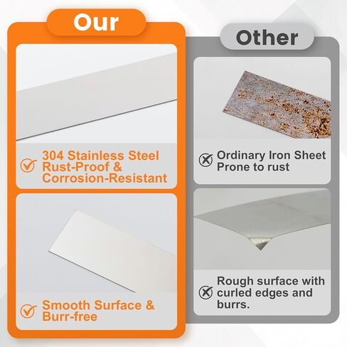 30 PCS Shim Stock Assortment, Thin Metal Strips Shims Stock 304 Stainless Steel 1" W x 6" L, Corrosion Resistant, Burr-Free, Bendable Metal shims for Leveling & DIY, 10 Thickness (0.0007"-0.01") in Saudi Arabia