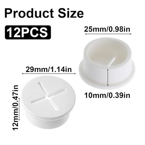 12 Pcs 1" Cable Cord Grommet Rubber Wire Grommets Desk Grommet White Desk Hole Cover for Cables Wire Hole Covers Furniture Desks Wall Holes Cover for Home Office Table Cable(White) in Saudi Arabia