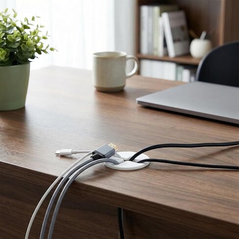 12 Pcs 1" Cable Cord Grommet Rubber Wire Grommets Desk Grommet White Desk Hole Cover for Cables Wire Hole Covers Furniture Desks Wall Holes Cover for Home Office Table Cable(White) in Saudi Arabia