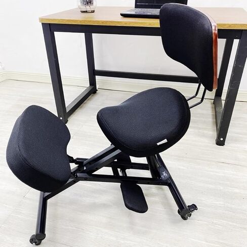 Saddle Chair Ergonomic Office Saddle Kneeling Chair with Mesh Pad, Black Lab Rolling Angled Chair Steel Frame, Home/Shop/Classroom Adjustable Stool in Saudi Arabia