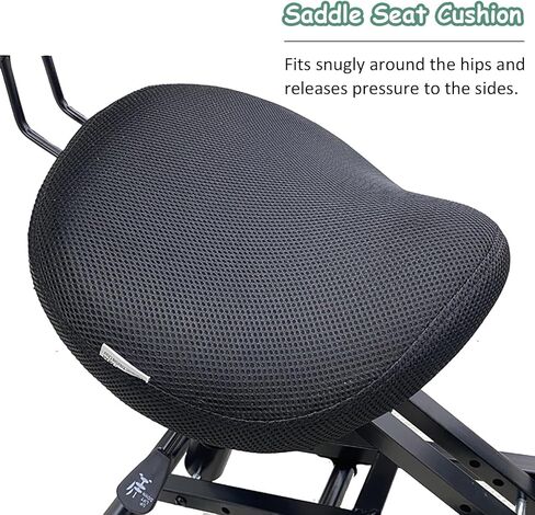 Saddle Chair Ergonomic Office Saddle Kneeling Chair with Mesh Pad, Black Lab Rolling Angled Chair Steel Frame, Home/Shop/Classroom Adjustable Stool in Saudi Arabia