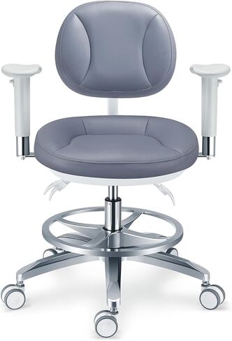 Microfiber Leather Cushion Microscope Doctor's Chair with Armrests,Adjustable Height and Backrest Angle Lifting Chair (PLST-083) in Kuwait