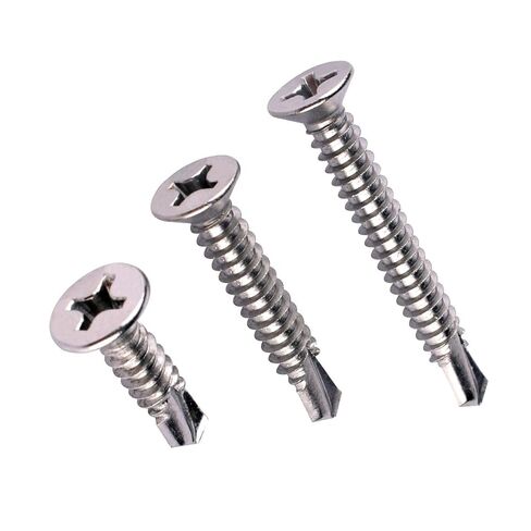 #10x2 "الصفائح المعدنية مسامير الحفر الذاتي 410 الفولاذ المقاوم للصدأ فيليبس غاطسة رئيس مسطح برغي حافر ذاتيًا 50 قطعة in Kuwait