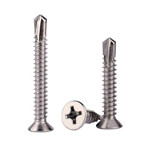 #10x2 "الصفائح المعدنية مسامير الحفر الذاتي 410 الفولاذ المقاوم للصدأ فيليبس غاطسة رئيس مسطح برغي حافر ذاتيًا 50 قطعة in Kuwait
