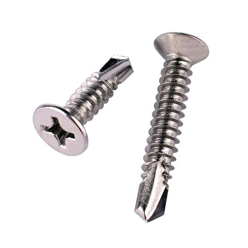 #10x2 "الصفائح المعدنية مسامير الحفر الذاتي 410 الفولاذ المقاوم للصدأ فيليبس غاطسة رئيس مسطح برغي حافر ذاتيًا 50 قطعة in Kuwait