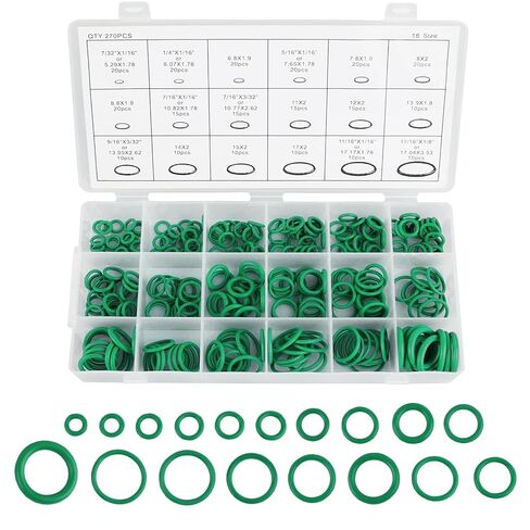 270 PCS Car Air Conditioning O Ring Kit, 18 Size O Ring Assortment Kit, Seal Gasket Washer for A/C, Air and Gas Plumbing Repair in Saudi Arabia