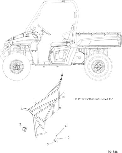 حامل شبكي جانبي من Polaris Ranger، سفلي، جزء OEM الأصلي 5438686، الكمية 1 in Saudi Arabia