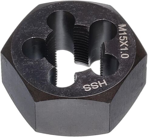 HARFINGTON Hex Threading Die M15 x 1 Metric Thread Right Hand High Speed Steel Rethreading Fixed Die Screw Cutting Tapping Repair Tool in Saudi Arabia