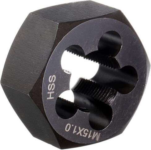 HARFINGTON Hex Threading Die M15 x 1 Metric Thread Right Hand High Speed Steel Rethreading Fixed Die Screw Cutting Tapping Repair Tool in Saudi Arabia