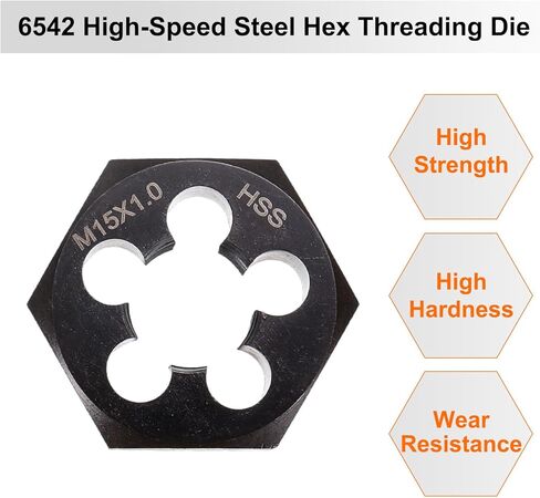 HARFINGTON Hex Threading Die M15 x 1 Metric Thread Right Hand High Speed Steel Rethreading Fixed Die Screw Cutting Tapping Repair Tool in Saudi Arabia