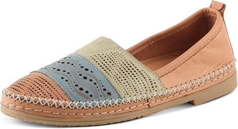 Spring Step Women's HIGHWEST Leather Slip-On Loafer with Perforated and Color-Blocked Whip-Stitch Detailing in Saudi Arabia
