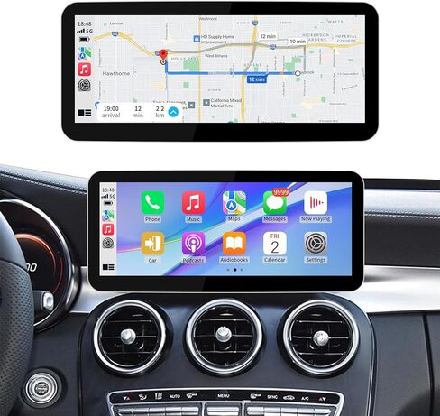 Wireless CarPlay/Android Auto 10.25/12.3 Inch Touchscreen for Mercedes Benz C/GLC W205 X253 (2015-2018) with NTG5.0/5.1/5.2, Car Radio Receiver, Multimedia, Bluetooth, Car Stereo (10.25inch) in Saudi Arabia