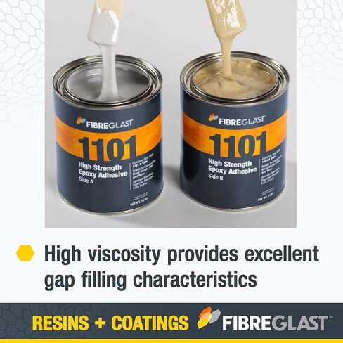 Fibre Glast Epoxy Paste & Hardener Kit, Industrial-Strength Bonding Adhesive, Gap Filler & Hole Plug, Waterproof & High Temperature, Made in USA, 1 Quart Kit in Saudi Arabia