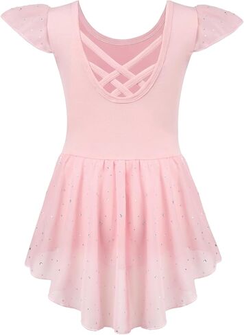 Ballet Leotards for Girls Toddler Dance Leotard with Snap & Sparkly Skirt Ballerina Dress Outfit in Saudi Arabia