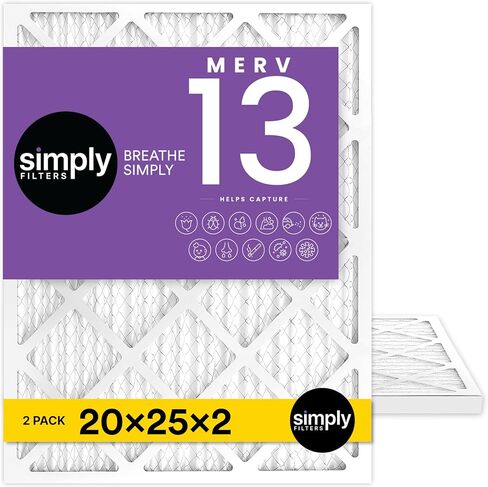 ببساطة 20x25x4 مرشح الهواء ، MERV 11 ، MPR 1000 ، عبوة 2 ، فلتر الهواء الفرن لـ HVAC (الحجم الفعلي: 19.5 "x24.5" x3.63 ") الغبار والحيوانات الأليفة والتحكم في الحساسية in Kuwait