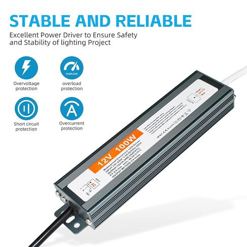 LED إمدادات الطاقة 60Watts مقاومة للماء IP67 محول سائق LED محول سائق الطاقة LED محول 110V-250VAC إلى 12VDC محول الجهد الثابت LED إمدادات الطاقة لضوء الشريط LED في الهواء الطلق in Kuwait