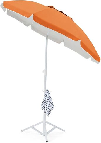 JEAREY 6.5ft Sun Shade Umbrellas, Portable Umbrella with Stand, Lightweight Sun Protection Free Standing Sport Umbrella for Outdoor Sports, Camping, Fishing, Patio, Beach, Yellow in Saudi Arabia