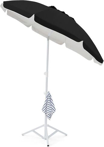 JEAREY 6.5ft Sun Shade Umbrellas, Portable Umbrella with Stand, Lightweight Sun Protection Free Standing Sport Umbrella for Outdoor Sports, Camping, Fishing, Patio, Beach, Yellow in Saudi Arabia
