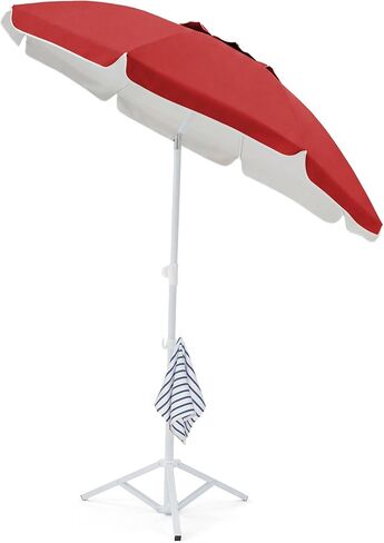 JEAREY 6.5ft Sun Shade Umbrellas, Portable Umbrella with Stand, Lightweight Sun Protection Free Standing Sport Umbrella for Outdoor Sports, Camping, Fishing, Patio, Beach, Yellow in Saudi Arabia