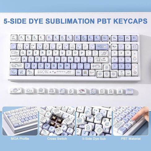 Keycaps- مجموعة مفاتيح Keycaps Double Shot PBT ، Rome Minimalist Style 161 مفتاح ، مناسبة ل 65 ٪ 75 ٪ 80 ٪ 98 ٪ 100 ٪ جميع أنواع لوحات المفاتيح الميكانيكية مع عمود متقاطع ، مع مجتذب المفاتيح in Kuwait