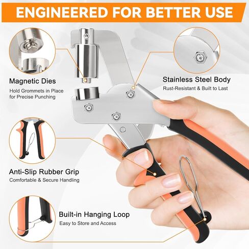 700 Sets 10mm (3/8") Grommet Kit, Gold & Silver Eyelets with Washers, Magnetic Lever Pliers for Canvas Tarps Leather Fabric, DIY Repair & Craft in Kuwait