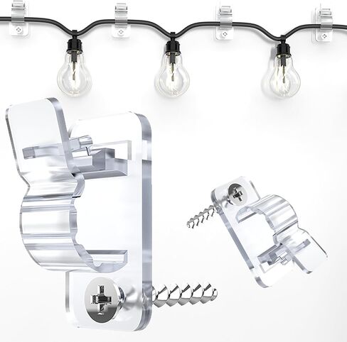 60 حزمة من مشابك الإضاءة الخارجية الشفافة، خطافات لولبية، وشماعات كابلات مقاومة للطقس ومشابك لتعليق الأضواء الخيالية لعيد الميلاد والمهرجانات والفناء والسياج in Kuwait