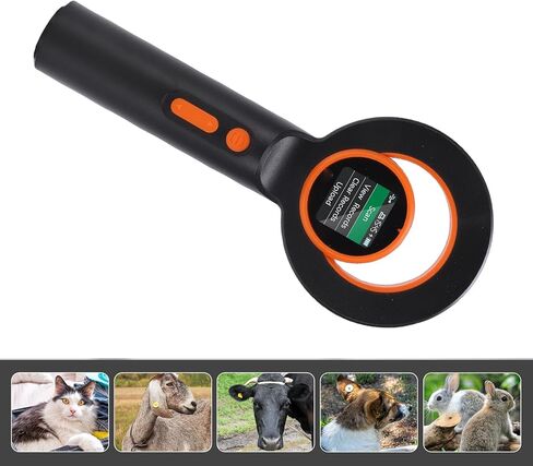 Diydeg Pet Chip Reader, EMID FDX B ISO11784 85 Compatible with USB 2.4G, Rechargeable 1800mAh Battery 72H Continuous Use, 1.44 Inch TFT Screen for Animal Marker Glass Digital Tag in Saudi Arabia