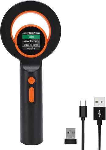 Diydeg Pet Chip Reader, EMID FDX B ISO11784 85 Compatible with USB 2.4G, Rechargeable 1800mAh Battery 72H Continuous Use, 1.44 Inch TFT Screen for Animal Marker Glass Digital Tag in Saudi Arabia