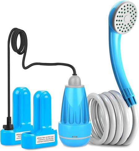 دش محمول Innhom ، 8000 مللي أمبير في الساعة مضخة دش التخييم القابلة لإعادة الشحن مع عرض LED و IPX8 مقاوم للماء ، دش معسكر كهربائي في الهواء الطلق ، مثالي للتخييم ، السفر ، غسل السيارات in Kuwait