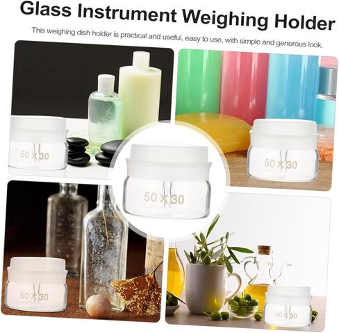 2pcs Laboratory Weighing Bottles Set Low Profile Glass Sampling Jars with Lid 50x30mm Chemical Experiment Glassware for Precise Measurement and Lab Use in Saudi Arabia