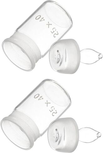 NUOBESTY 2pcs Laboratory Glass Weighing Bottles Low Form 25x40mm Borosilicate Chemical Specific Gravity Bottles for Precise Measurement and Lab Use in Saudi Arabia