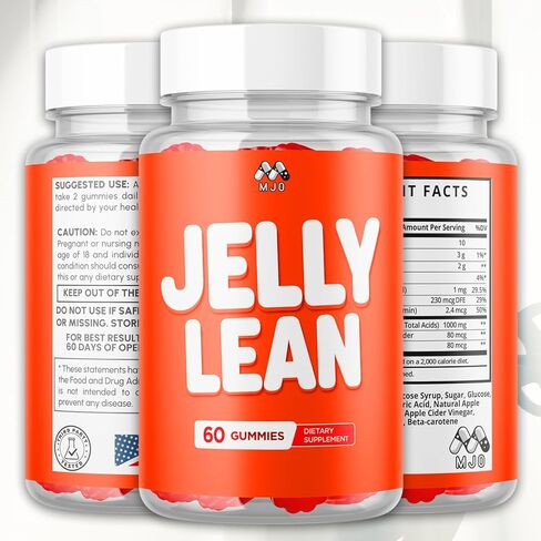 Jelly Lean Gummies، علكة Jelly Lean الرسمية مع جميع المكونات الطبيعية، تركيبة فيتامين الصحة والعافية المتقدمة من JellyLean، أقصى قدر من القوة النشطة لدعم نمط الحياة متعدد الفيتامينات (60 علكة) in Kuwait