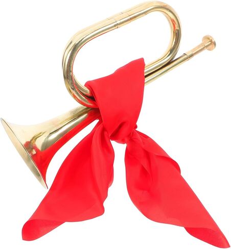 TOYANDONA Metal Bugle Trumpet for Beginners Brass Wind Instrument with Red Scarf, School Band Bugle Horn for Teens and Music Practice in Saudi Arabia