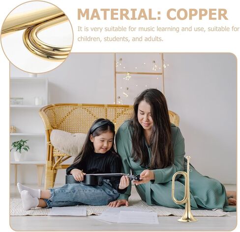 Mobestech Copper Bugle for Military Orchestra Brass Bugle Beginner Wind Instrument 1pcs Suitable for School Band and Marching Music in Saudi Arabia