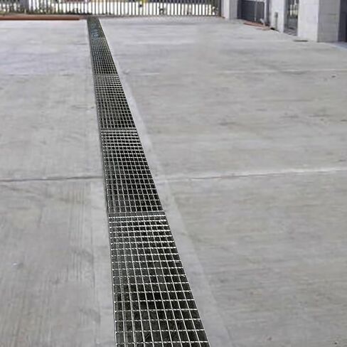 Heavy Duty Galvanized Steel Trench Drain Cover Grate - Non-Slip Rectangle Channel Grate for Outdoor Drainage, 1000x300x30mm, Durable Drainage Solution in Kuwait