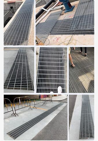 Heavy Duty Galvanized Steel Drain Grates - Durable Rainwater Strainers for Garage, Channel & Trench Drainage - Perfect for Parks, Roads, Lawns & Yards (500x250x30mm) in Saudi Arabia