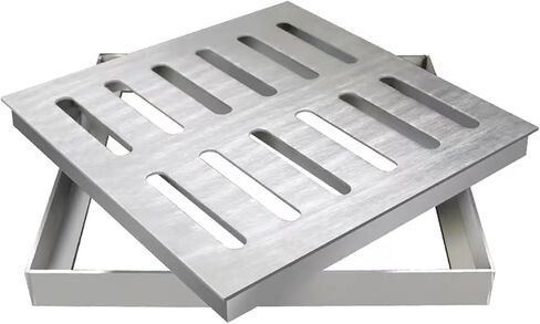 304 Stainless Steel Drain Grate with Frame - Heavy Duty Square Channel Grate for Rainwater, Garage Floor, Garden Gutter, 600x300x30mm Drainage Solution in Kuwait