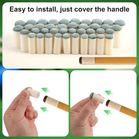 40pcs Slip On Pool Cue Tips, 4 Sizes Pool Stick Tips No Glue or Tool Required Billiard Cue Tips Replacement 9mm, 10mm, 12mm, 13mm Billiard Stick Tips for Snooker and Pool Cues in Saudi Arabia