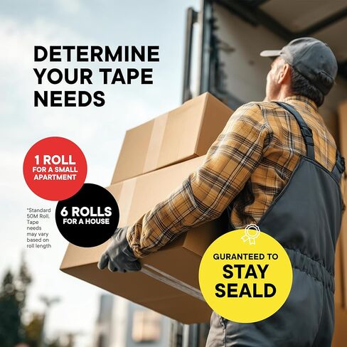 Clear Packing Tape, 1.88 Inches x 54.6 Yards, Heavy Duty Tape with 3'' Core, Pack of 12 in Kuwait